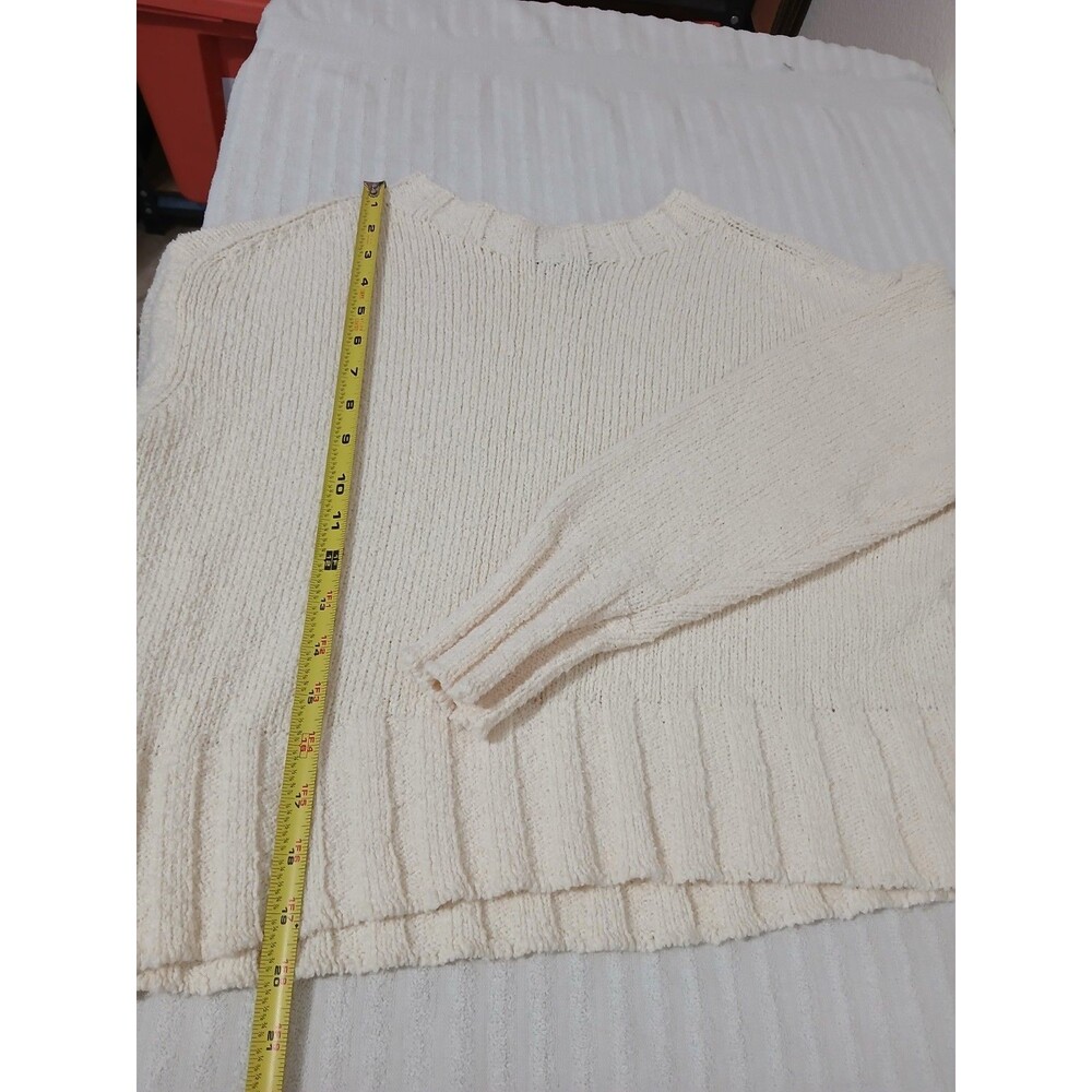 J.Crew Womens M Mock Neck Ivory Chenlle Knit Sweater Cozy Pullover - Picture 8 of 15